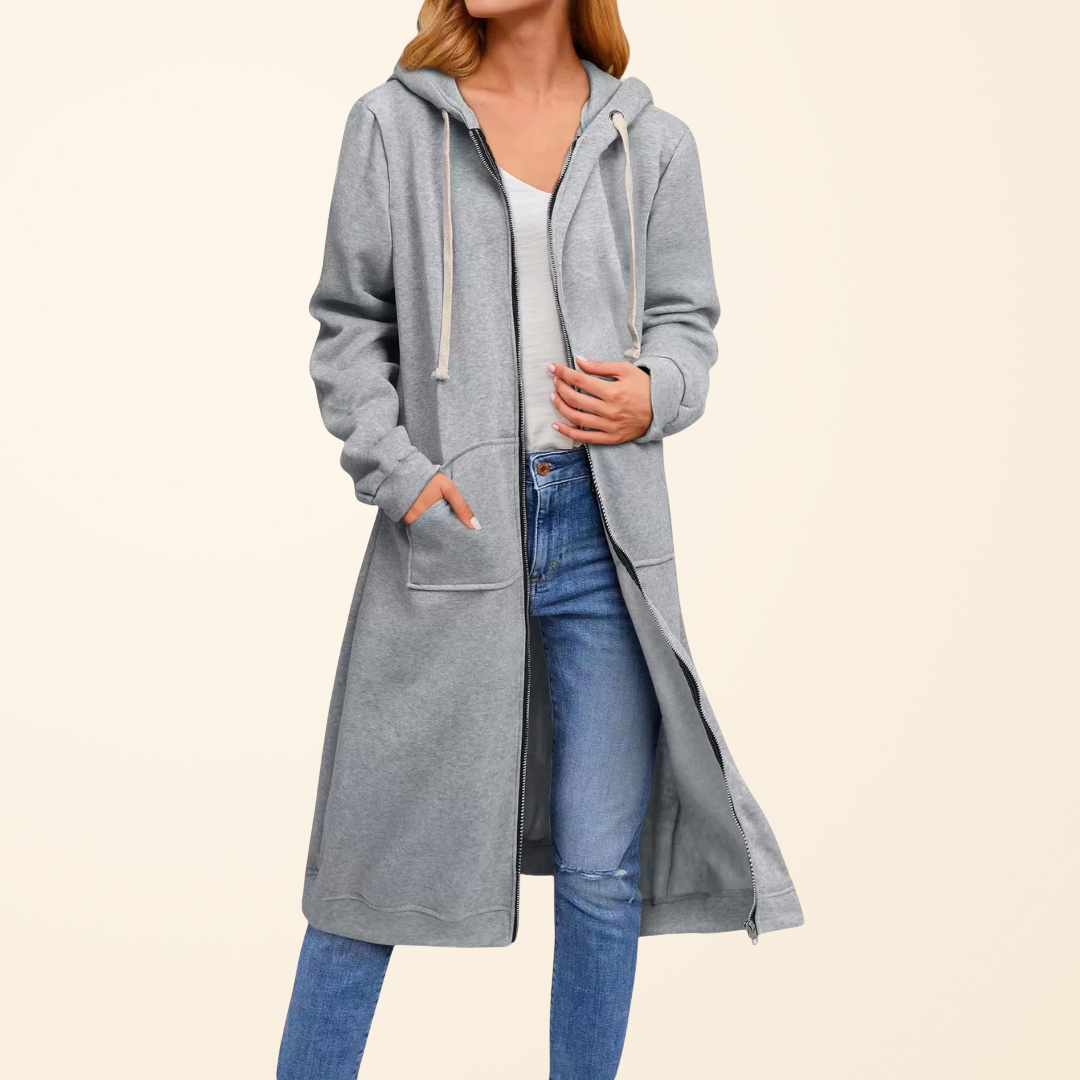 Alice & Ivy | Relaxed Zipper Longline Cardigan