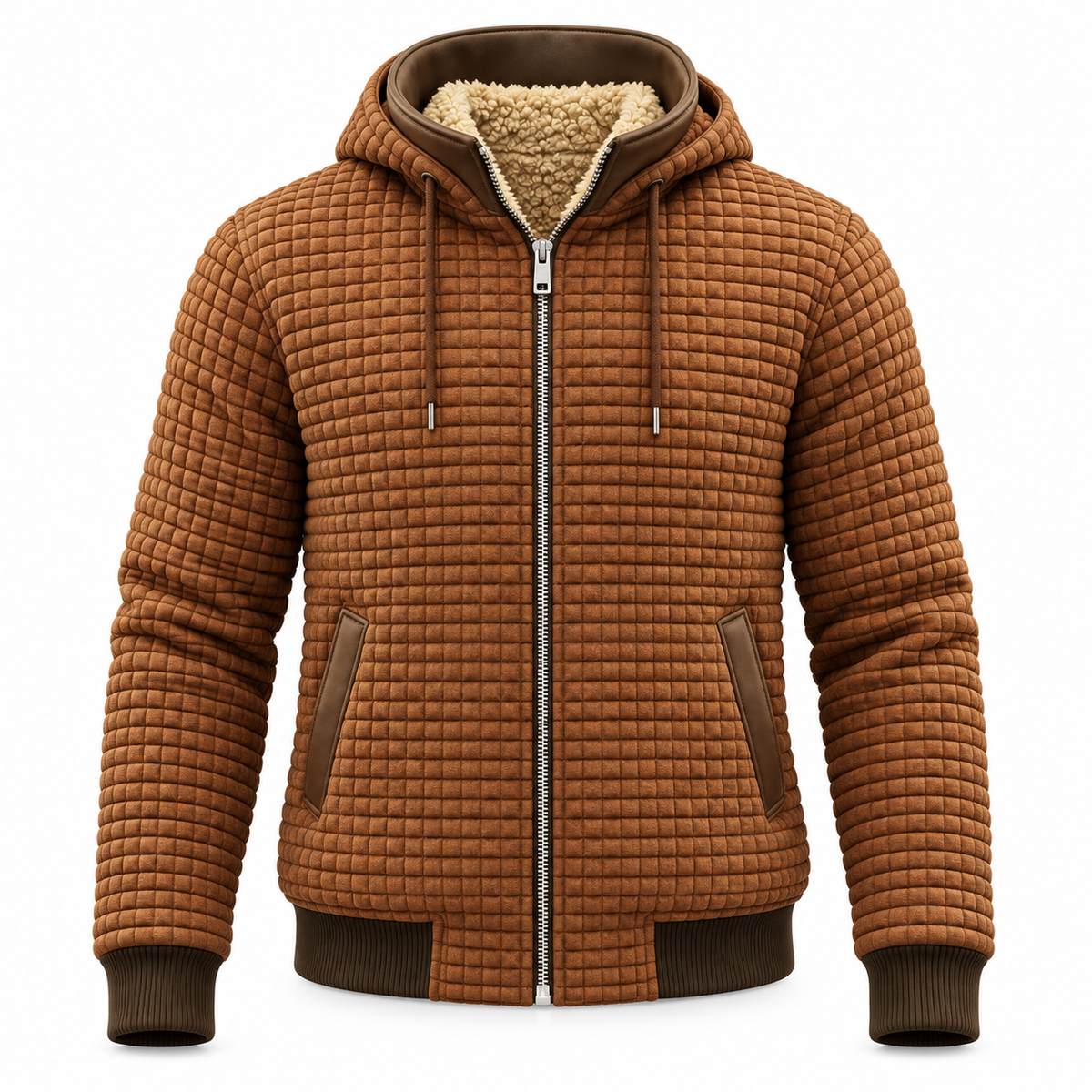 Lukas™ | Warme Waffel-Bomberjacke mit Kapuze