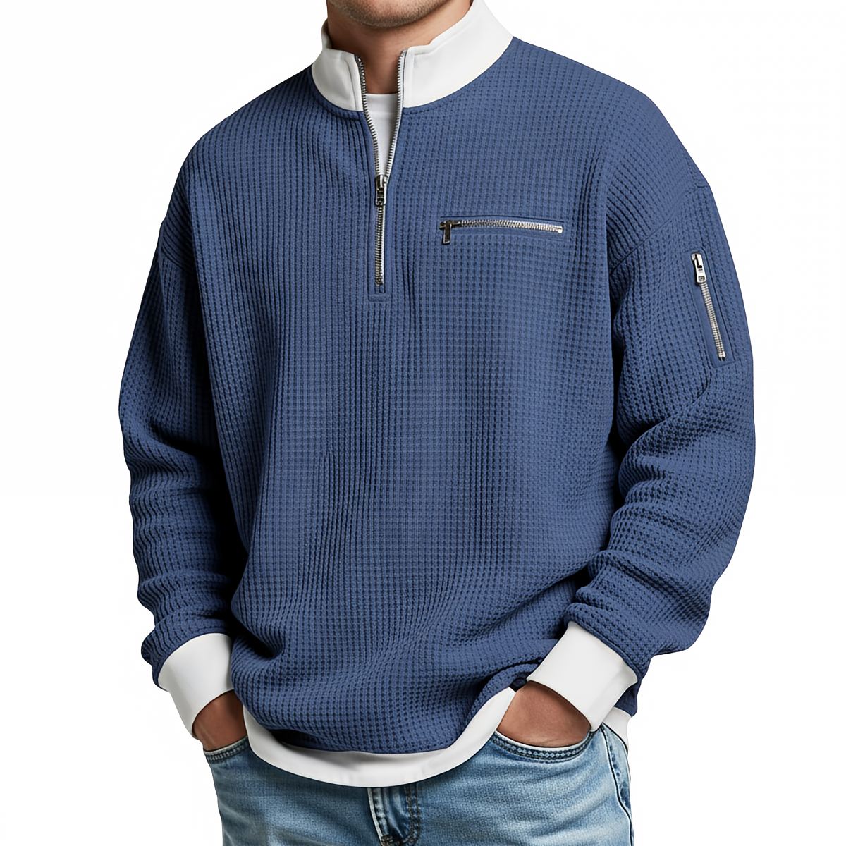Alice & Ivy | Waffle Knit Half Zip Sweater