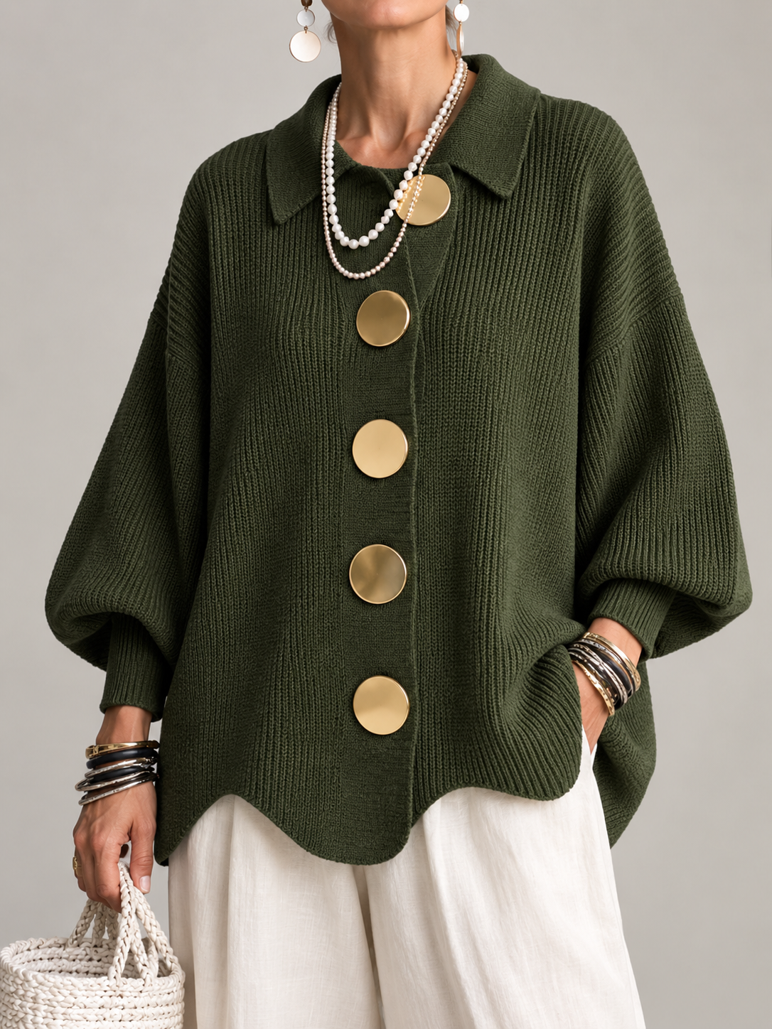 Alice & Ivy | Oversized Collared Cardigan