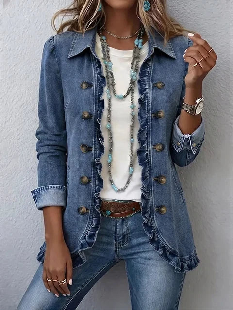 Alice & Ivy | Button-Front Jacket with Floral Texture