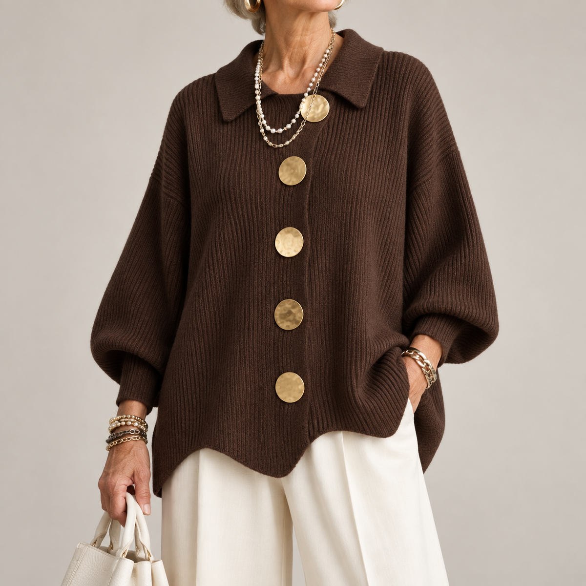 Alice & Ivy | Oversized Collared Cardigan