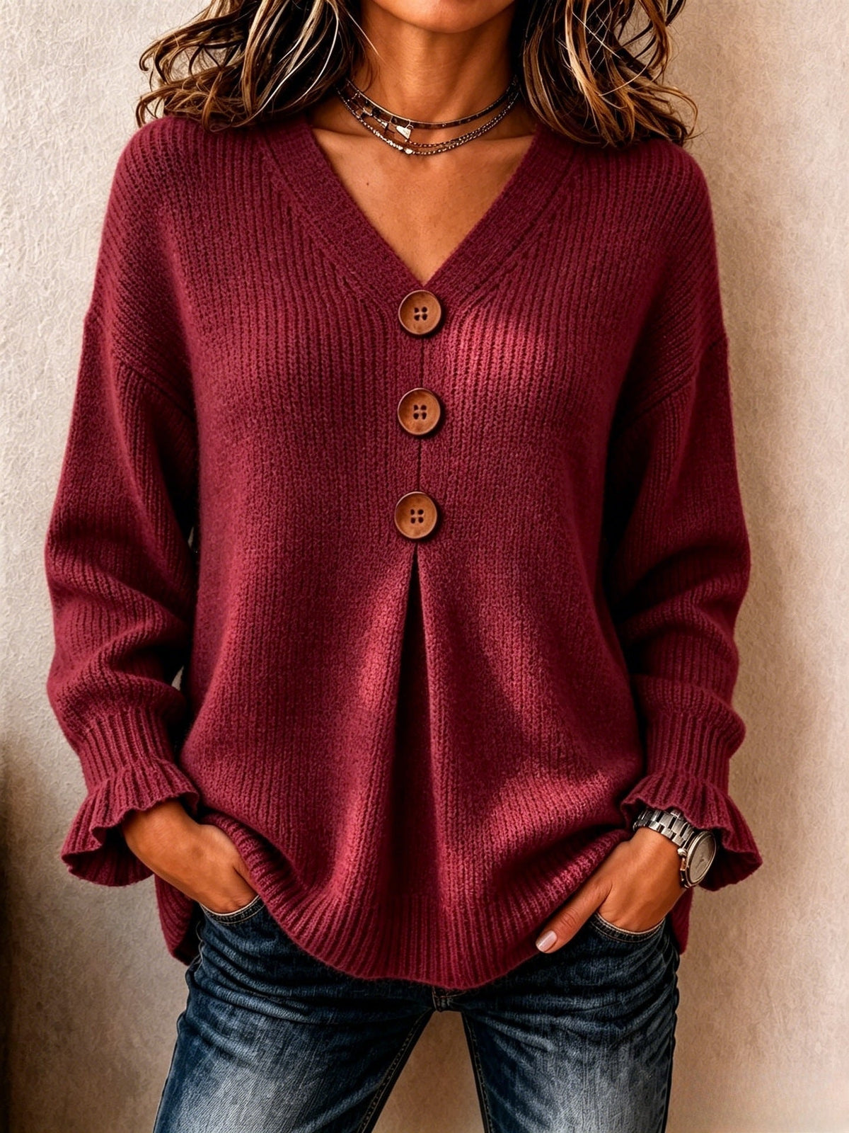 Alice & Ivy| V Neck Sweater