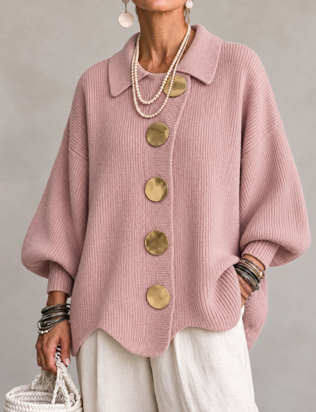 Alice & Ivy | Oversized Collared Cardigan