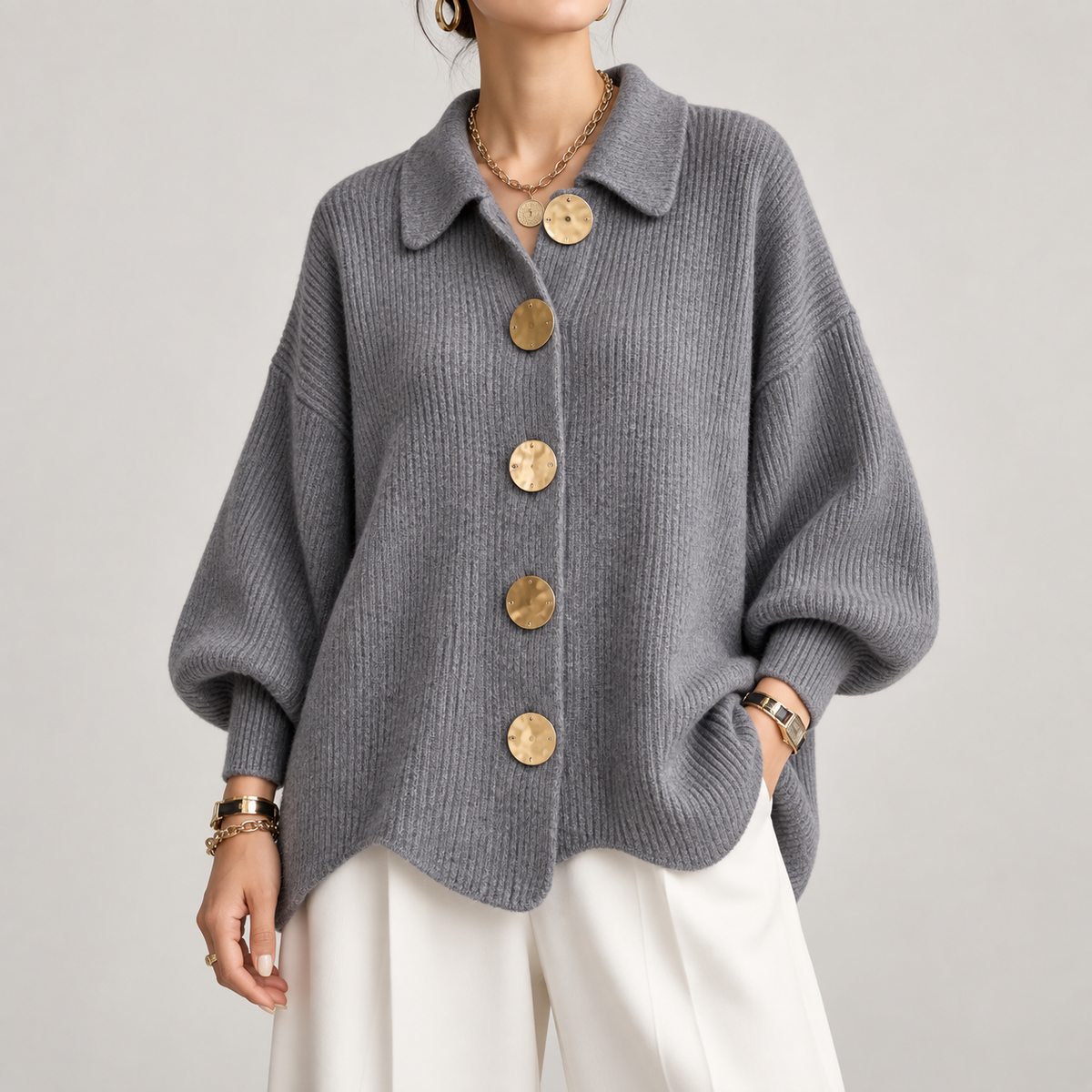 Alice & Ivy | Oversized Collared Cardigan