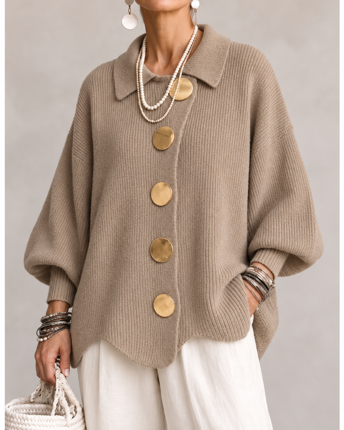 Alice & Ivy | Oversized Collared Cardigan