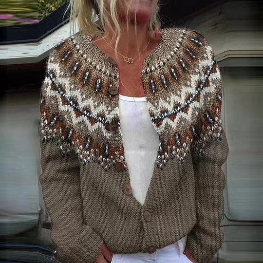 Janet | Handmade Pattern Knit Cardigan