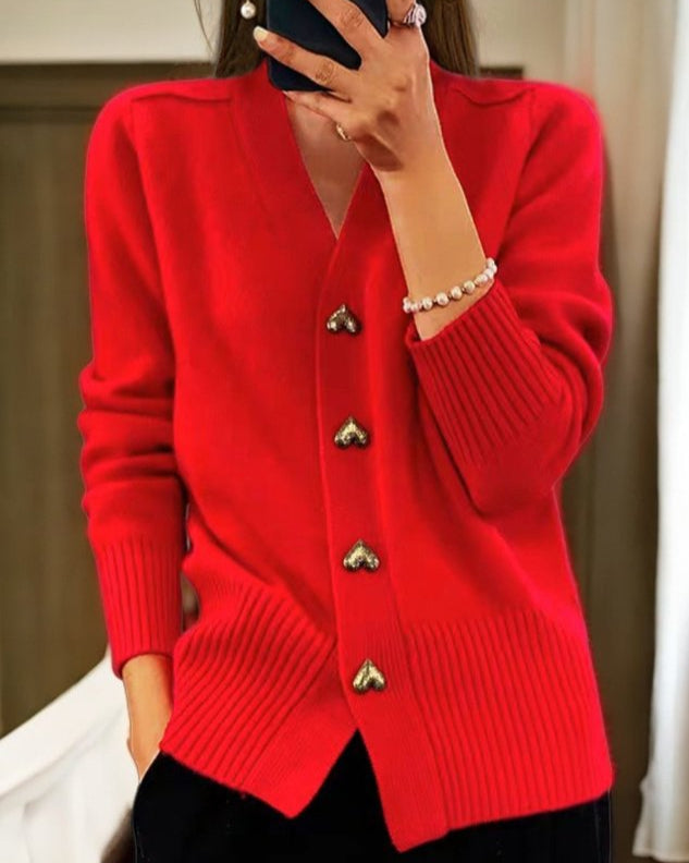 Alice & Ivy | V-Neck Button-Front Cardigan